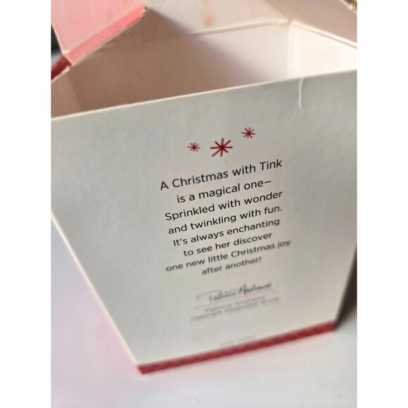 Disney Tinker Bell Ornament With Red Ribbon & Glitter Wings Christmas Tree Decor - Picture 7 of 7